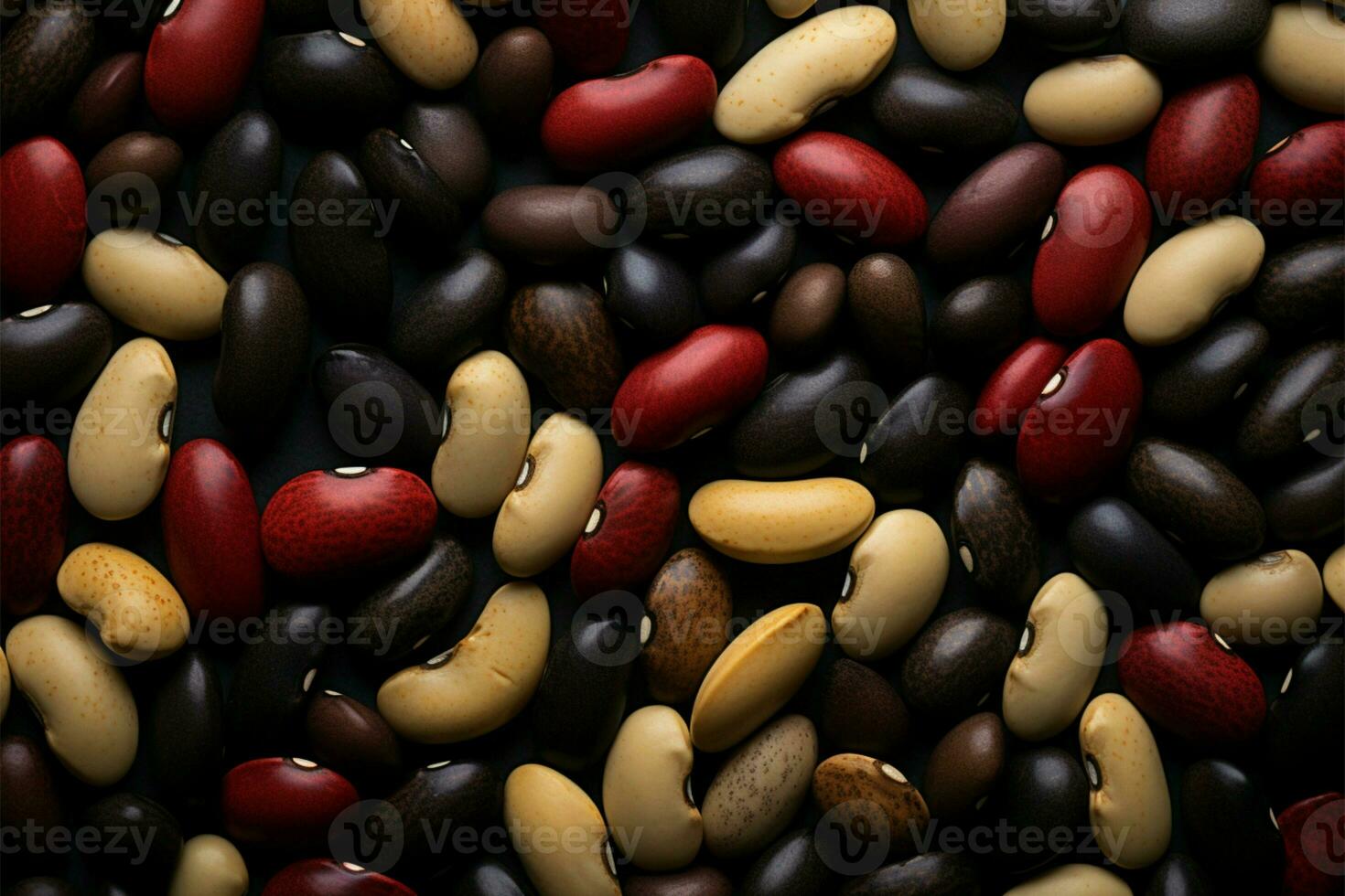 A background enhanced by an interconnected pattern of diverse beans AI Generated photo