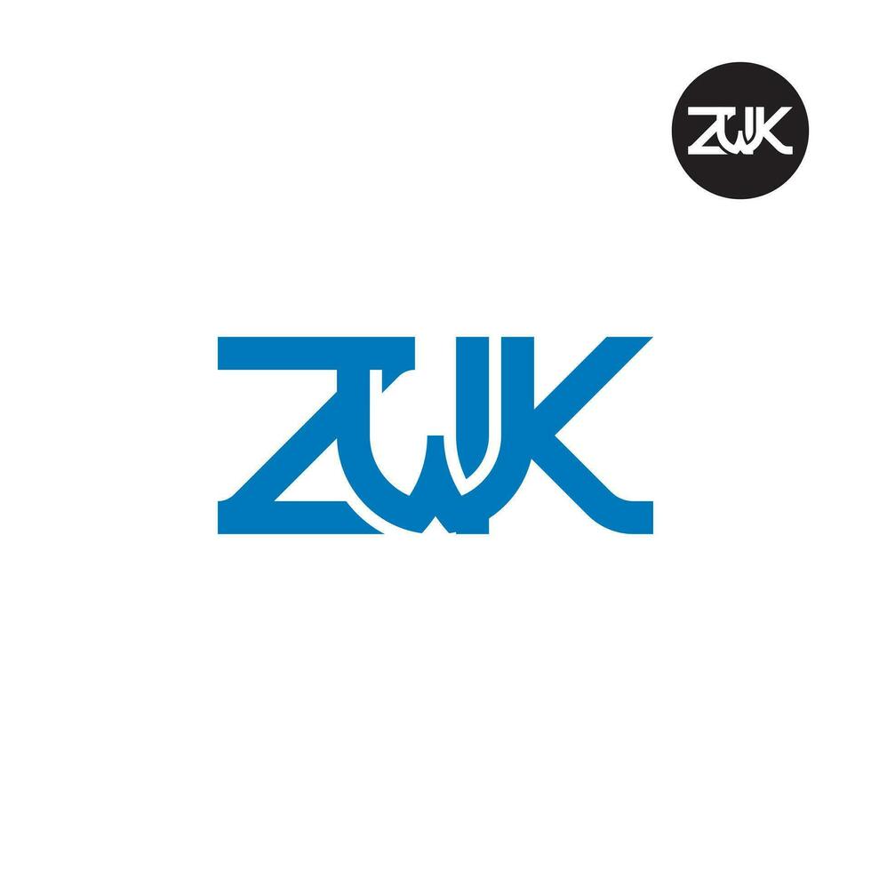 letra zwk monograma logo diseño vector