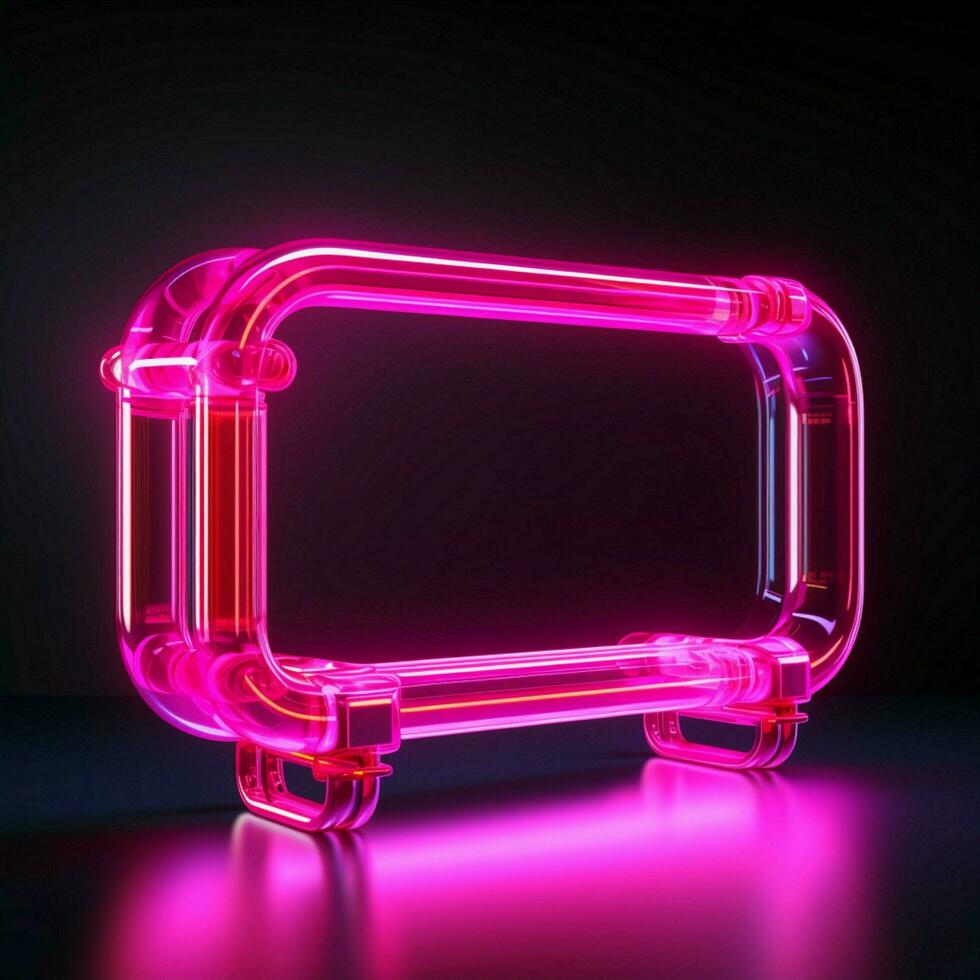 Vibrant pink neon element Chat icon in striking, modern design For Social Media Post Size AI Generated photo