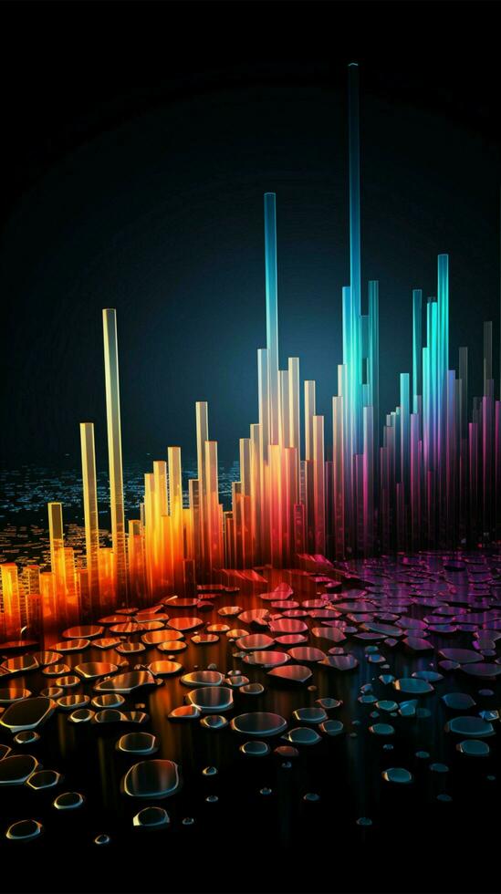 Performance revealed Line graphs depict business and stock market dynamics Vertical Mobile Wallpaper AI Generated photo