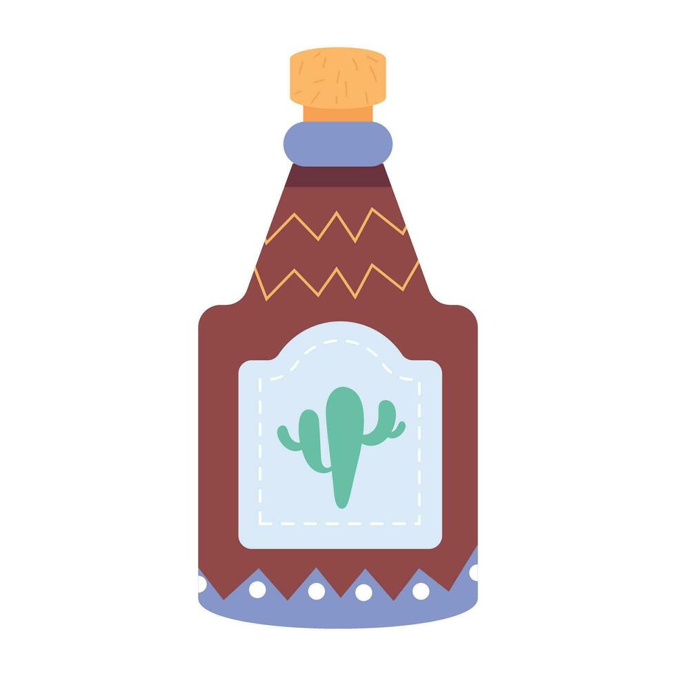 Trendy Vodka Bottle vector