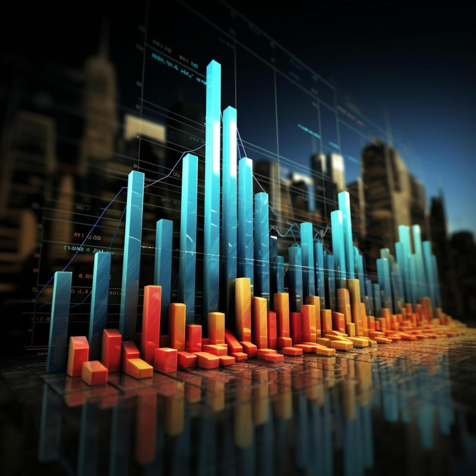 Visual trends Graphs depict business, stock market performance, trends vividly For Social Media Post Size AI Generated photo