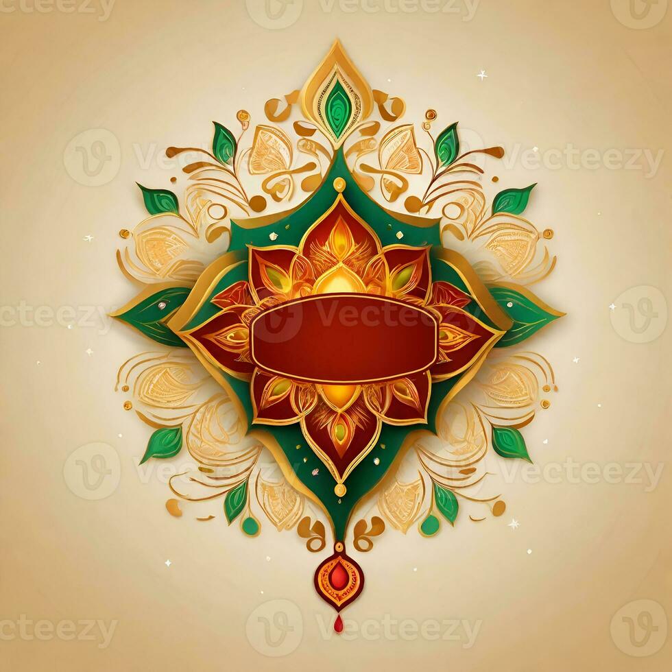 Happy Diwali template with blank space or image space on a festival-look background by Ai generated photo