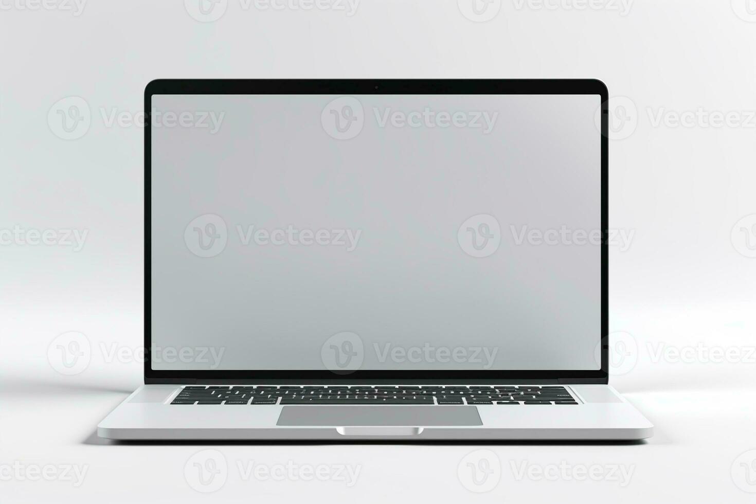 Laptop isolated on a white background. 3d rendering mock up Ai Generated photo