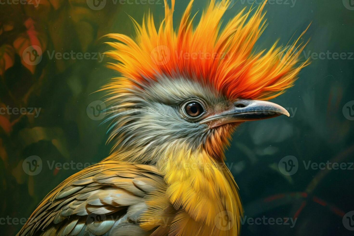 Detailed Exotic bird portrait. Generate Ai photo