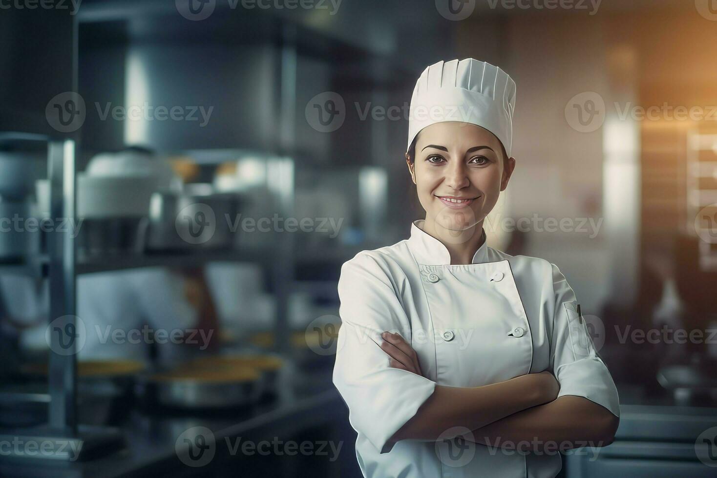 Female chef baker. Generate Ai photo