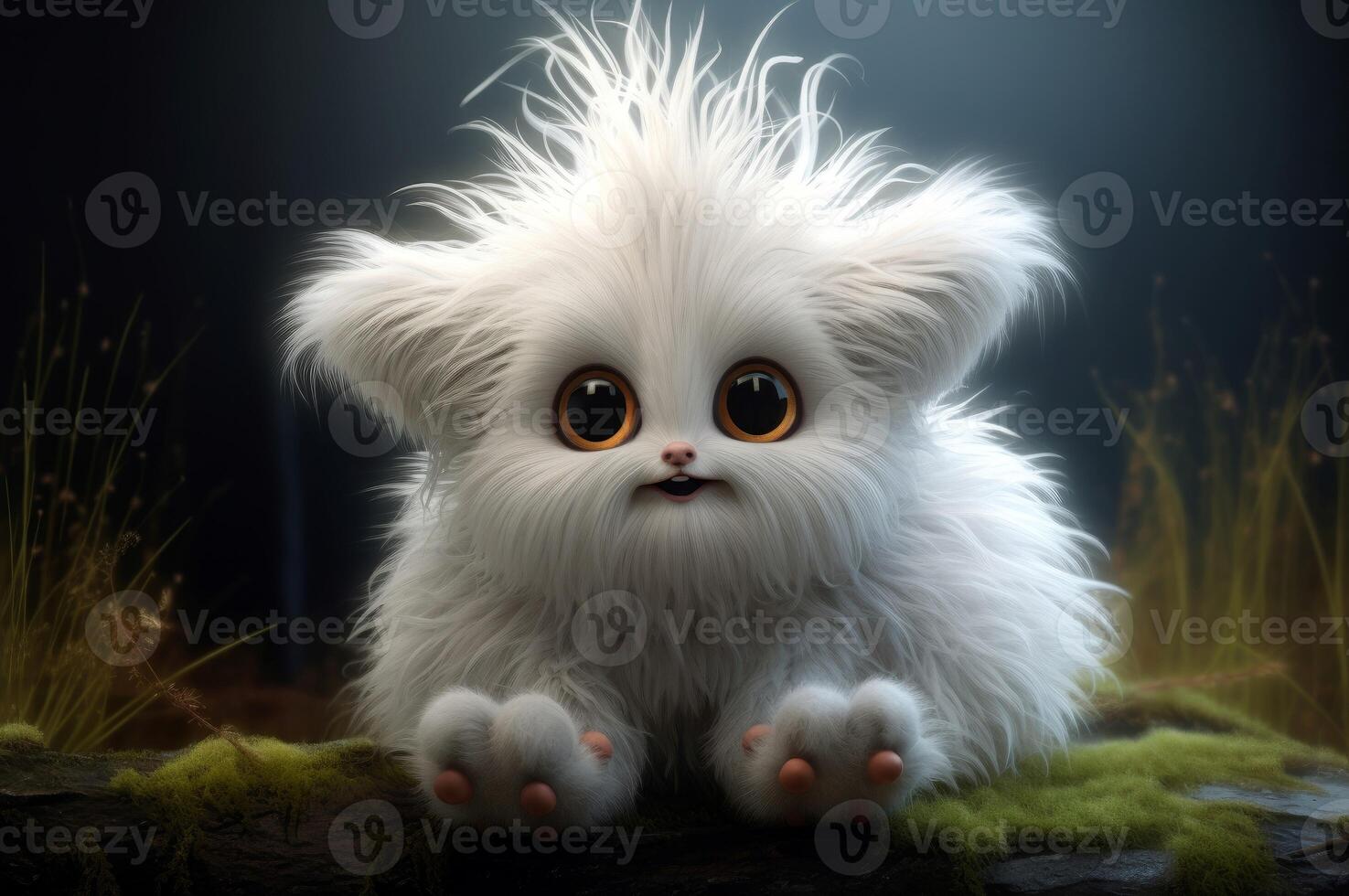 Cuddly Fuzzy cute beasty. Generate Ai photo