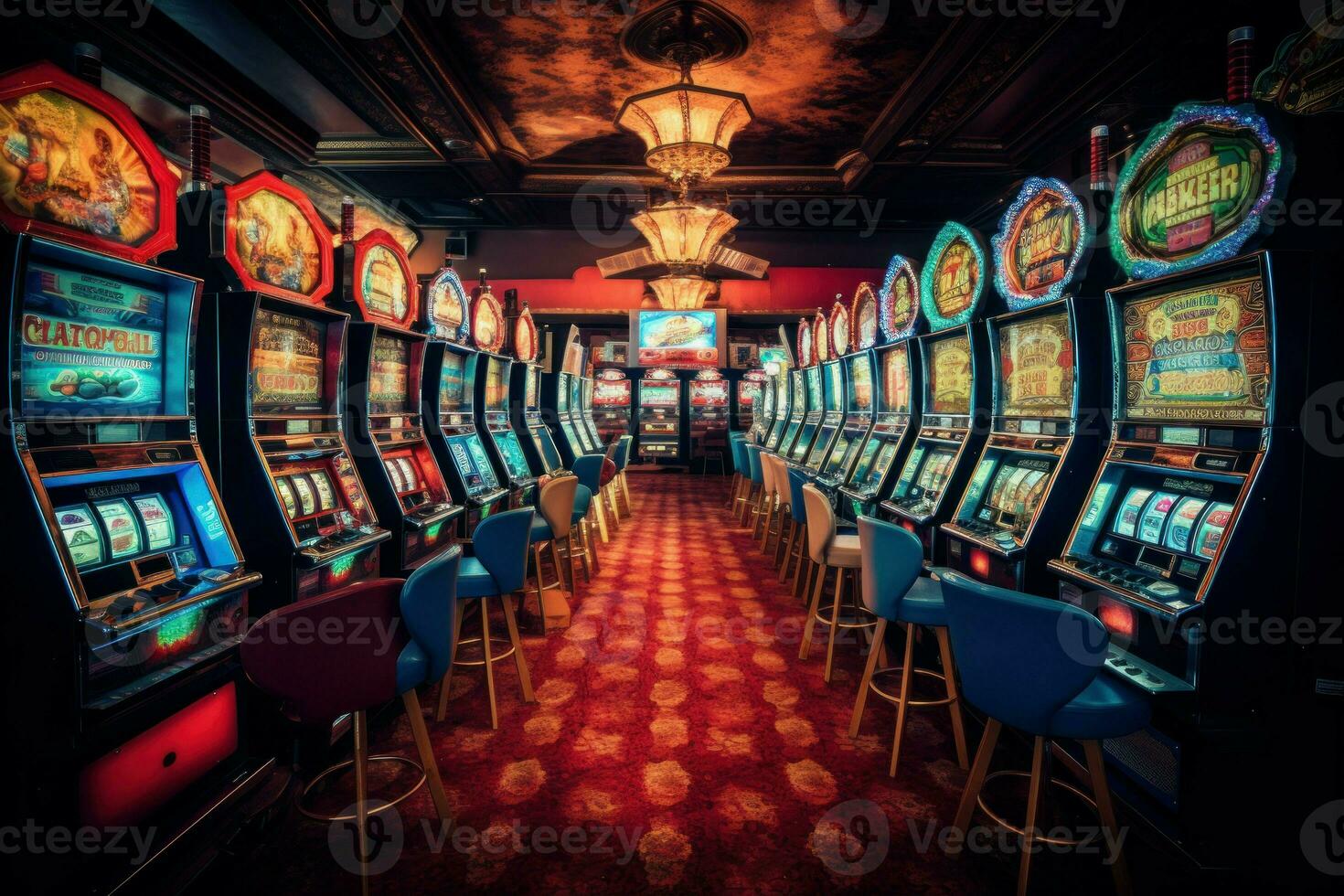 Unpredictable Casino slot machine. Generate AI photo