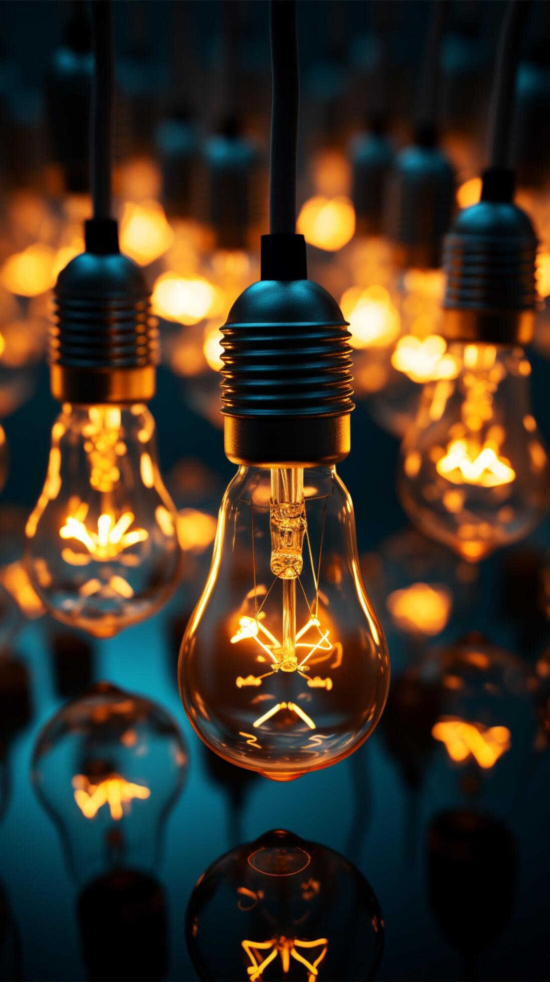 Array of light bulbs creates a dazzling collective illumination