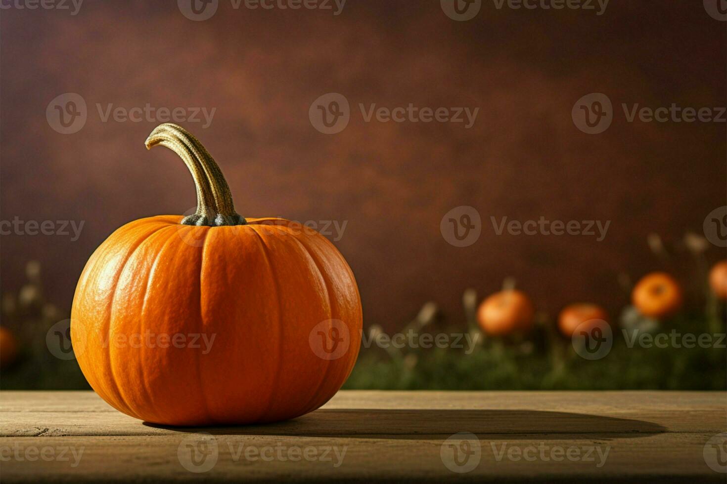 Fresh harvest Pumpkin, a versatile organic vegetable, with blurred backdrop AI Generated photo
