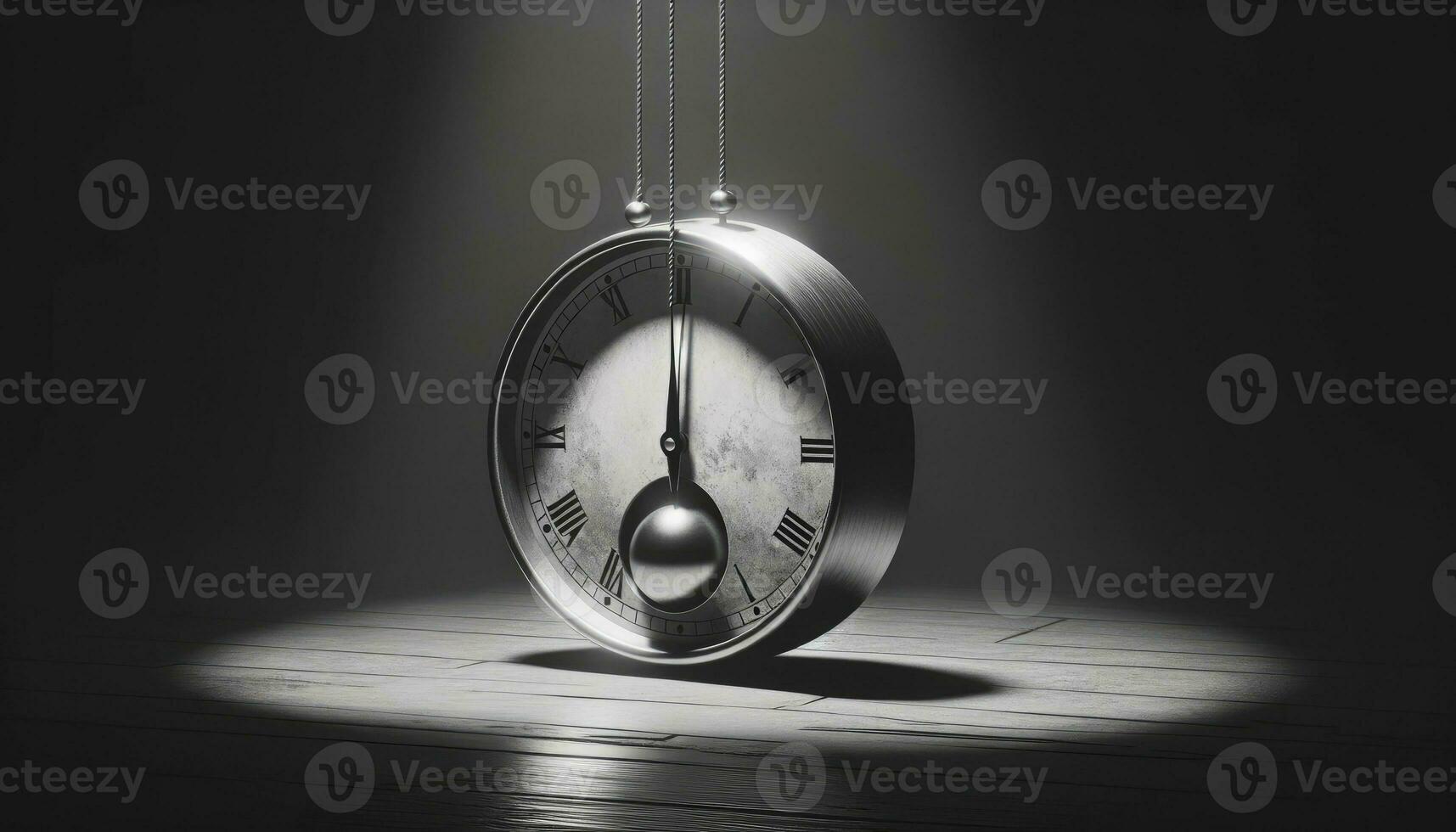 A pendulum clock in a dim setting, capturing the weight and stagnation often associated with depression. AI Generated photo