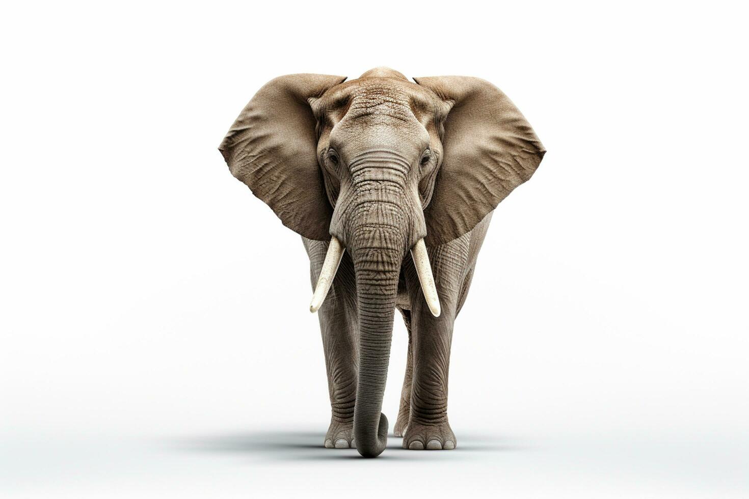 Elephant isolated on white background with clipping path. 3d illustration AI Generated photo