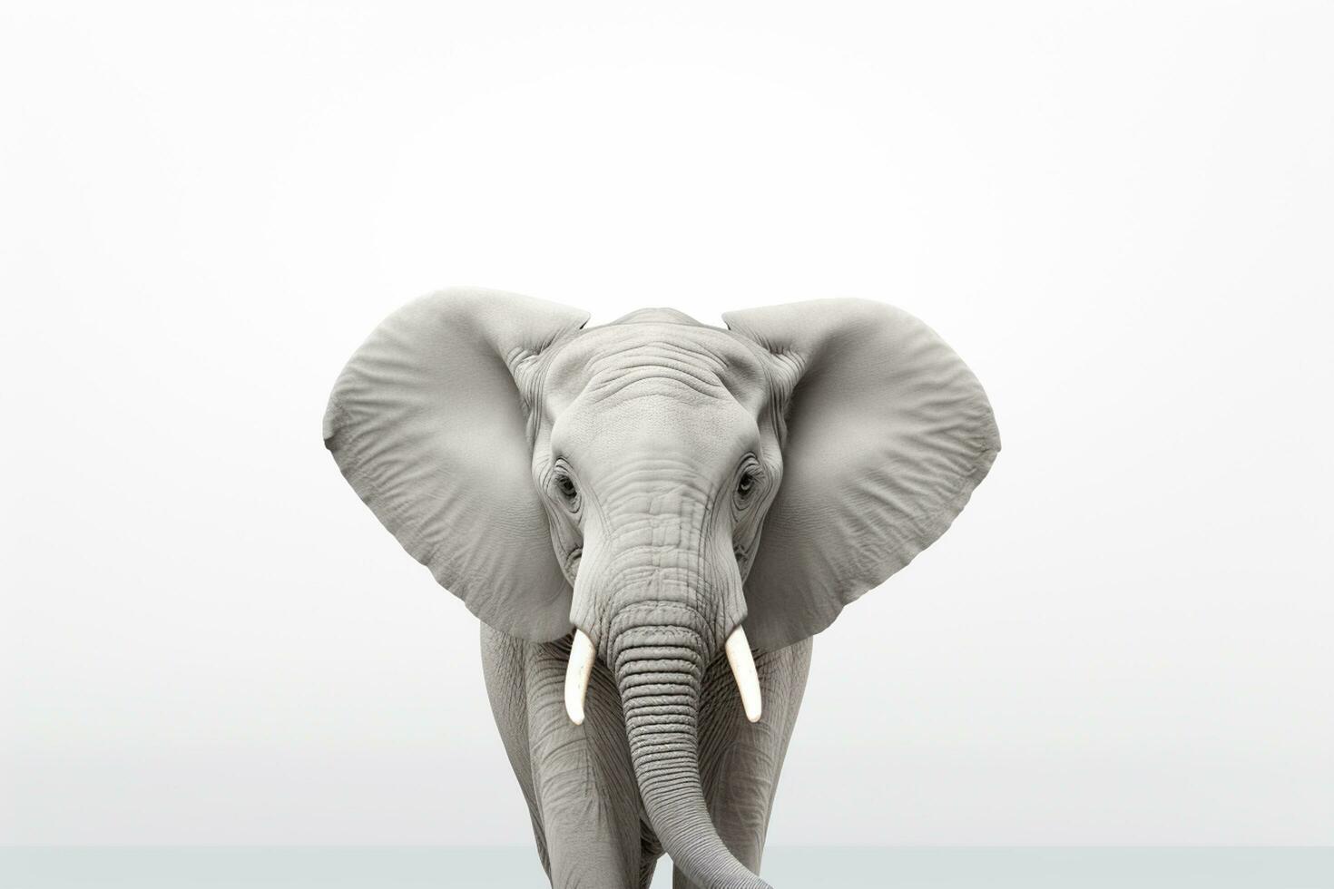 Elephant isolated on white background with clipping path. 3d illustration AI Generated photo