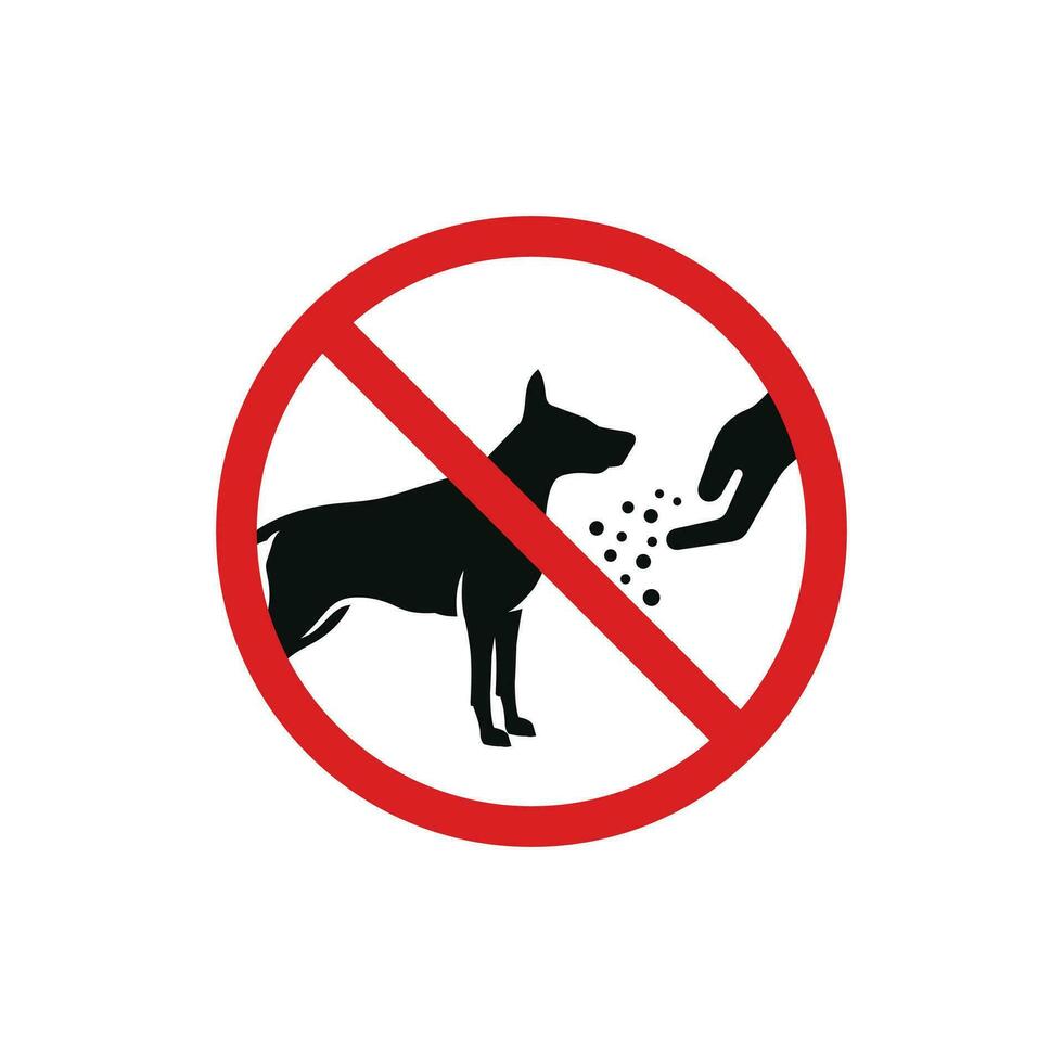 hacer no alimentar el perro icono firmar símbolo aislado en blanco antecedentes vector