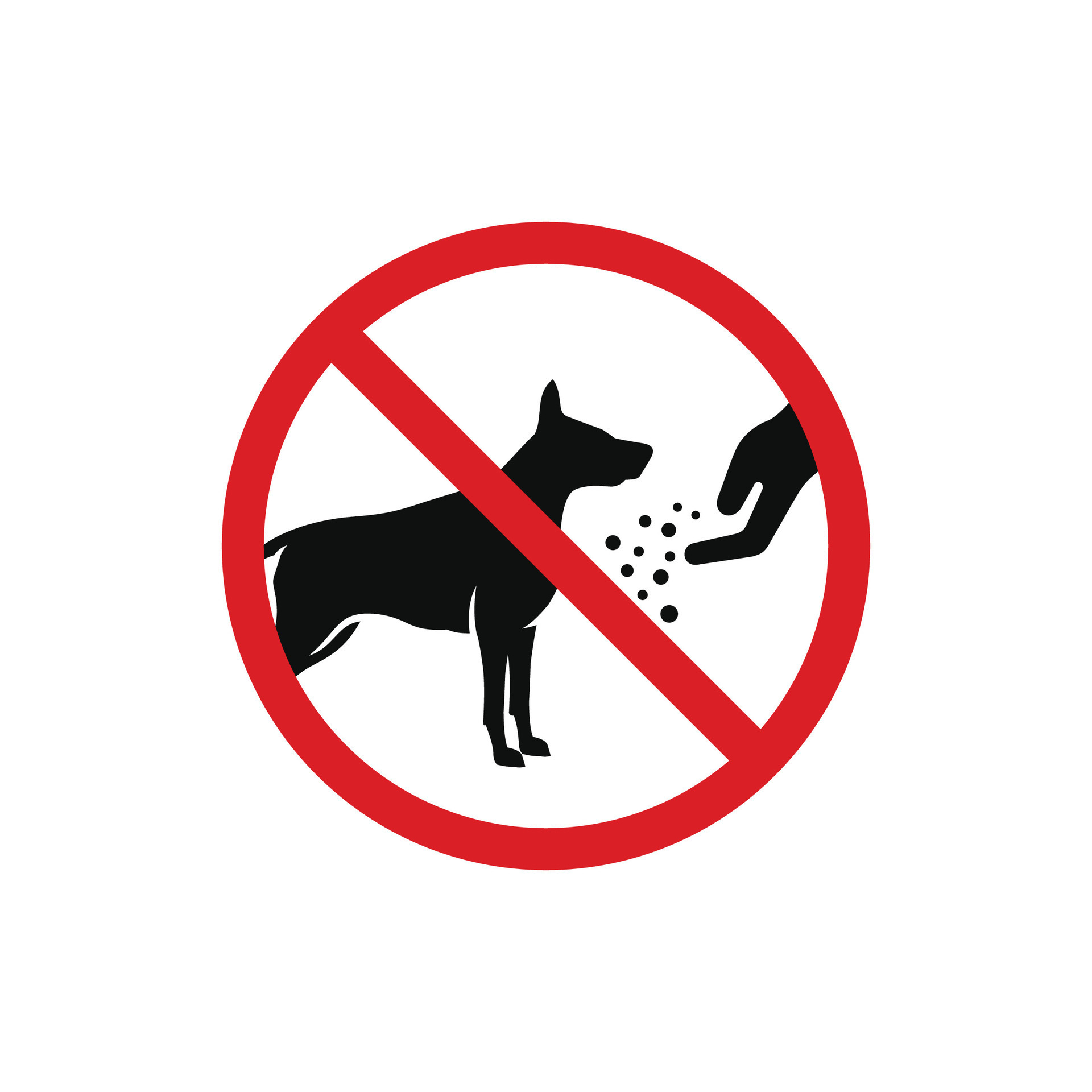 Do not feed the dog icon sign symbol isolated on white background