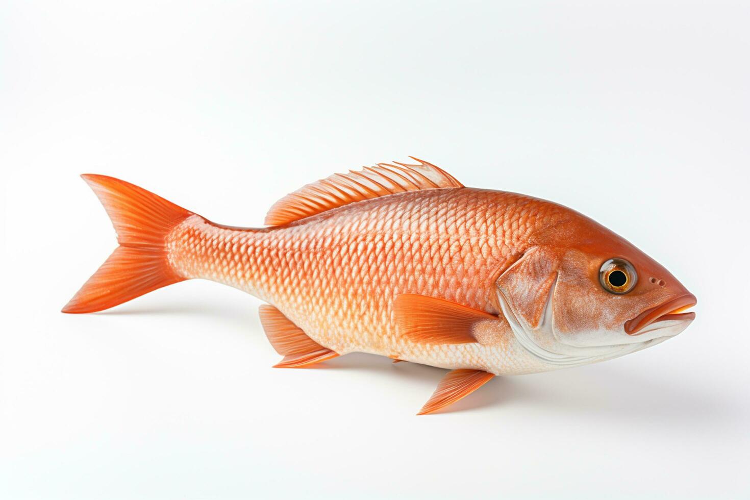 Goldfish on a white background. Isolation. Studio shot. Ai Generated photo