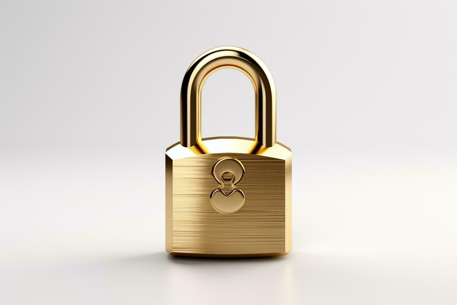 Golden padlock isolated on a white background. 3d illustration. Ai Generated photo