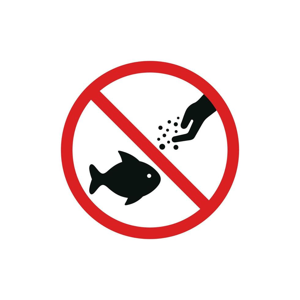 Do not feed the fish icon sign symbol isolated on white background vector