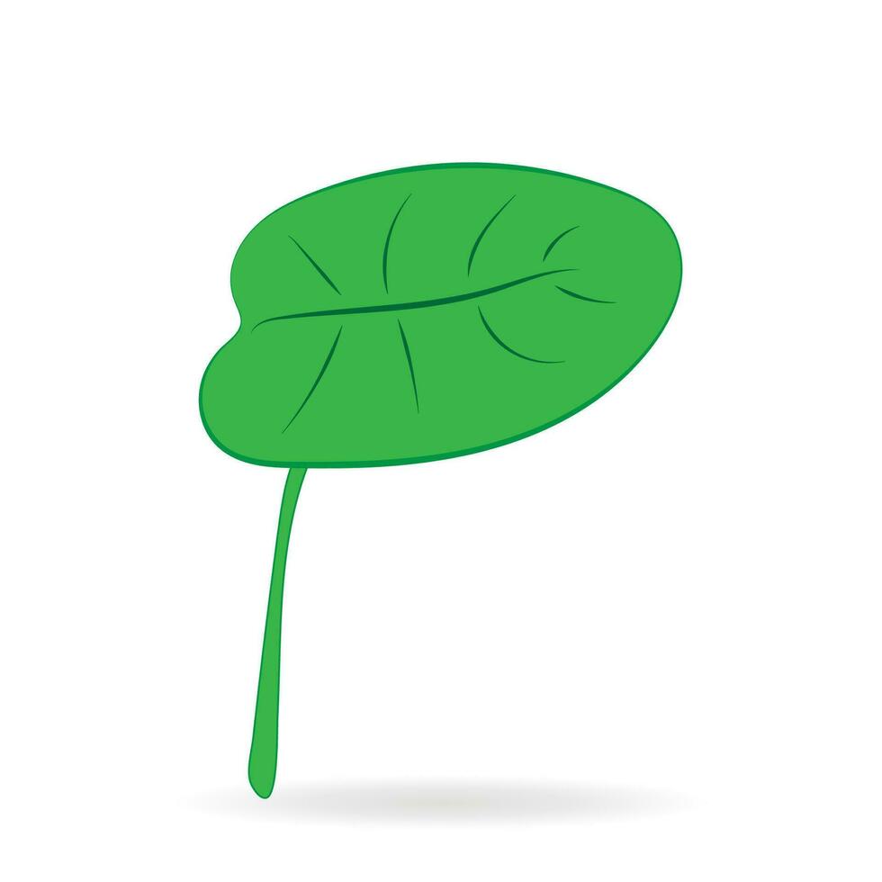 lotus leaf icon, flat design with long shadow on white background. vector