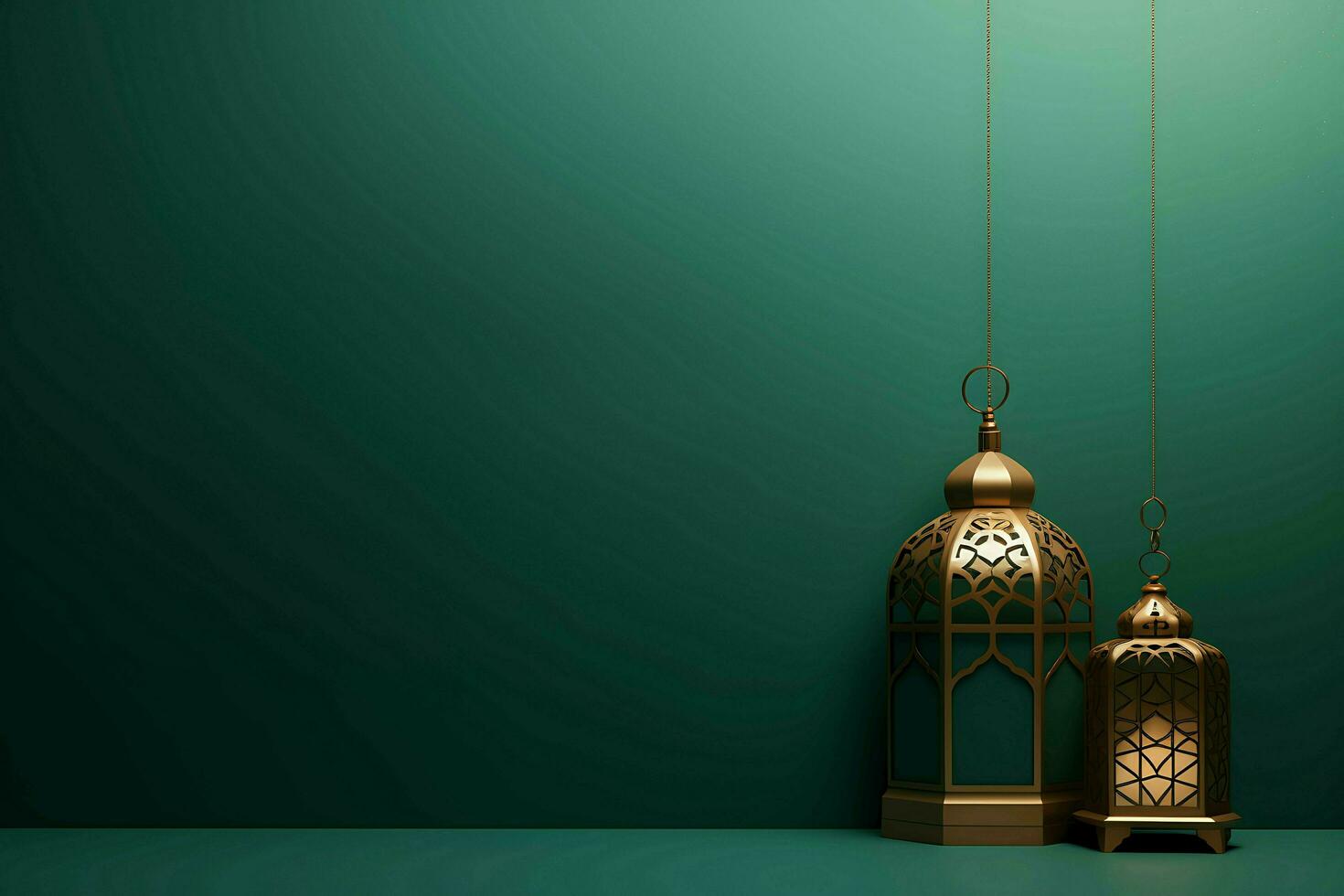 green flat islamic background ai generative photo