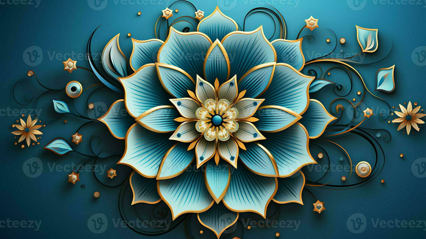 flat background with islamic ornament ai generative photo
