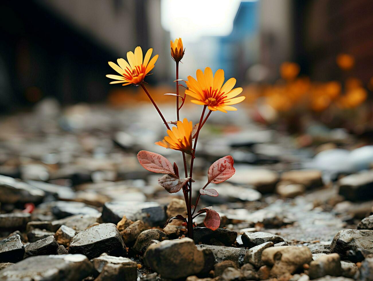wall and flower ai generative photo