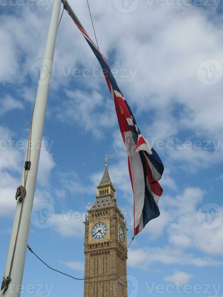 Big Ben and union jack in London photo