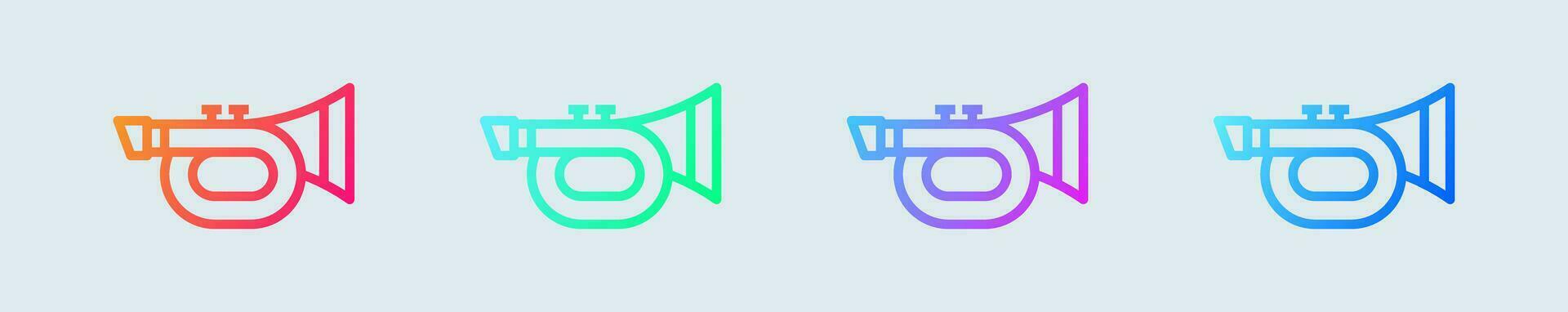 Horn line icon in gradient colors. Trumpet signs vector illustration.