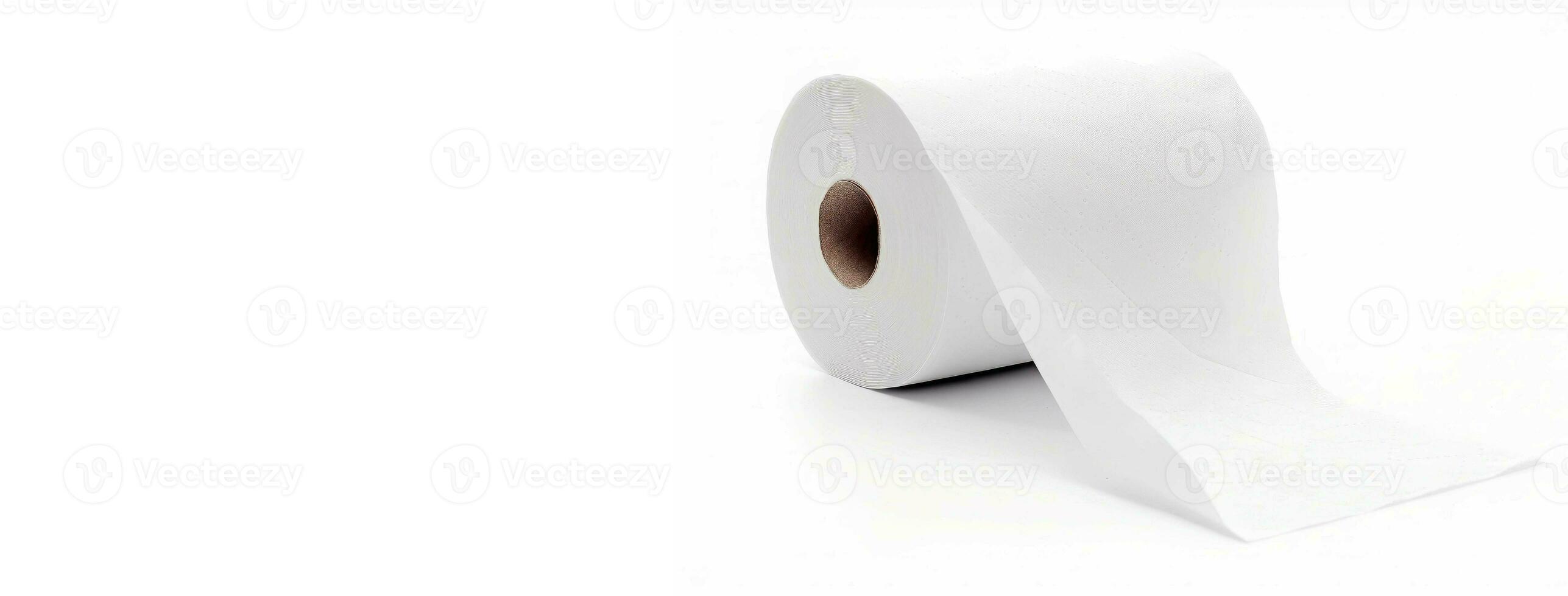Roll toilet paper isolated on white background. Generate Ai photo