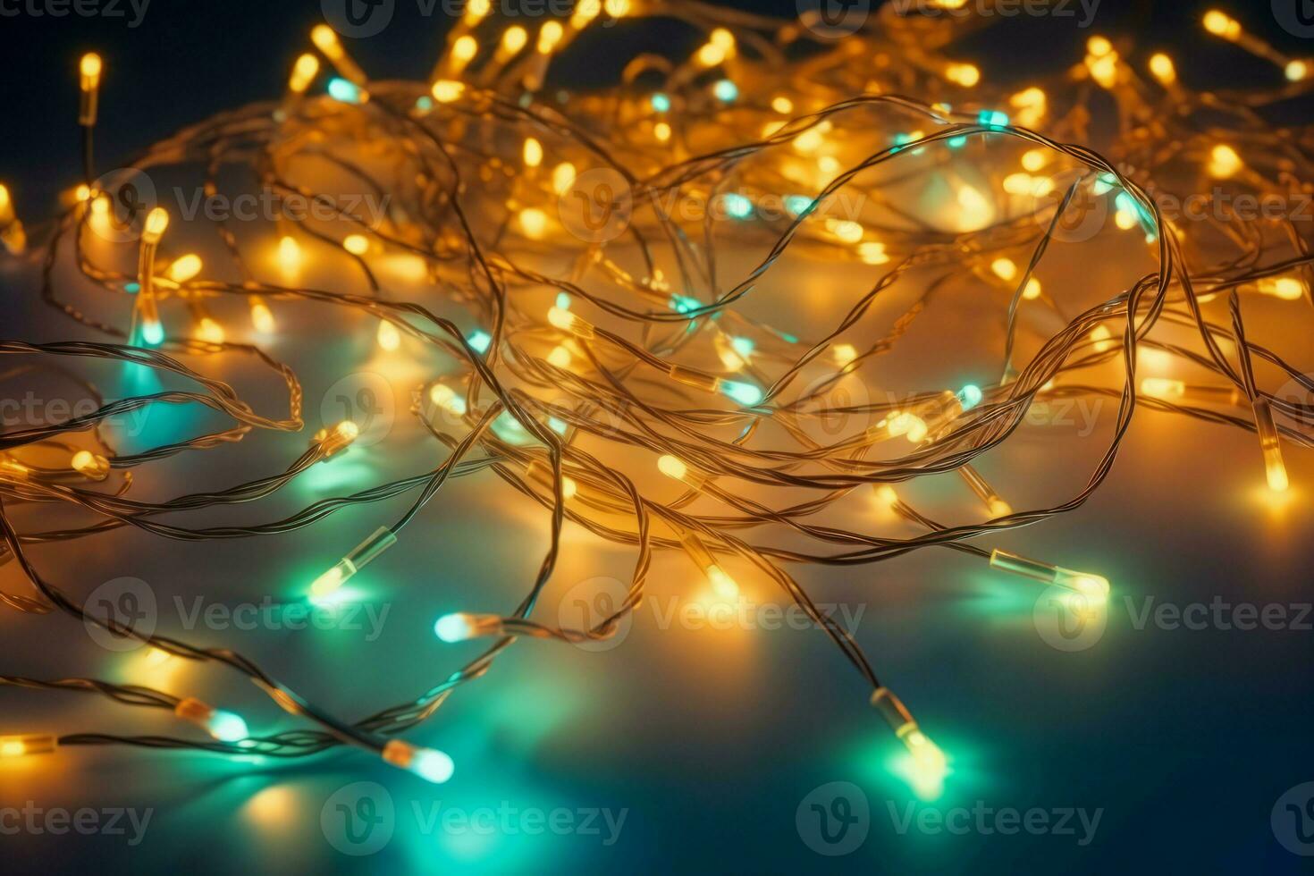 Glowing Christmas lights. Generate ai photo