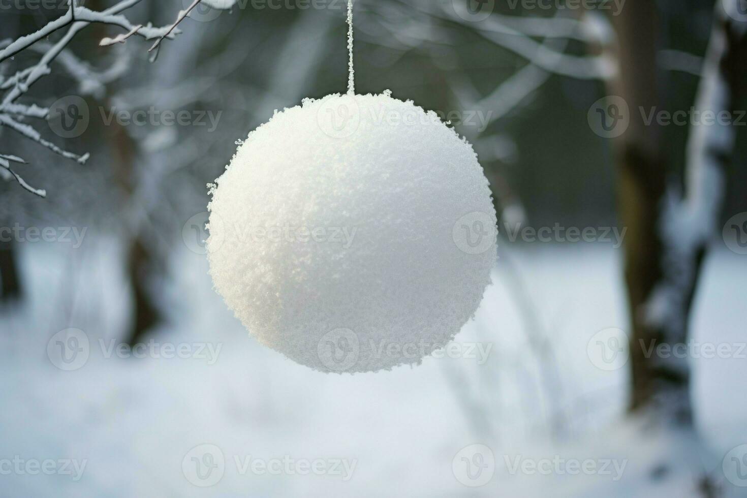 Frosted Empty snowball decoration. Generate Ai photo