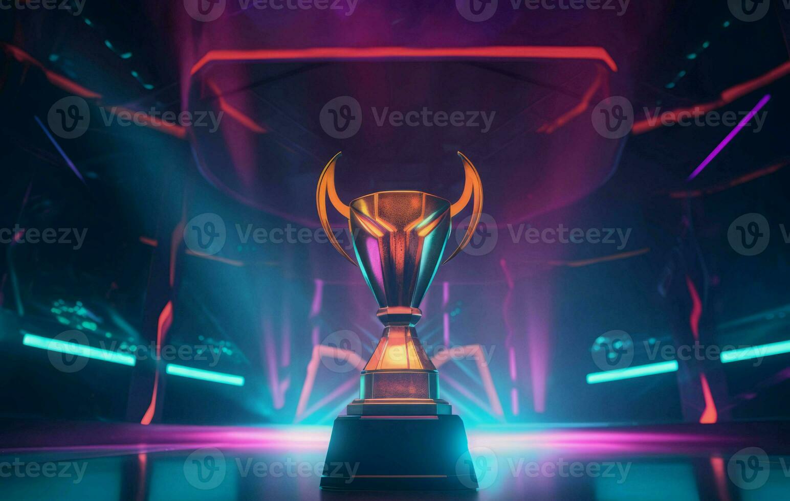 E-sports winner trophy cup. Generate ai photo