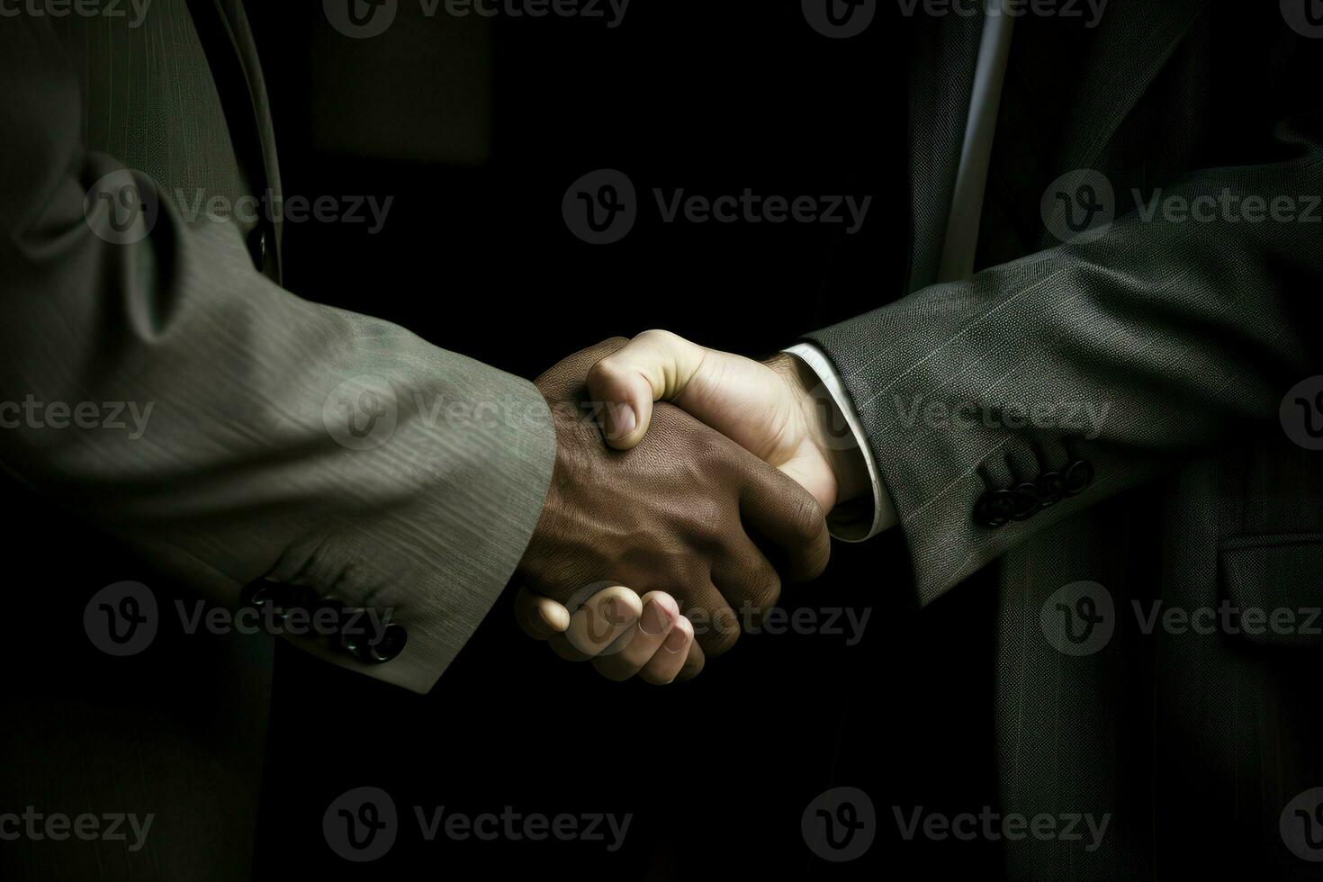 Two businessman engaging greeting gesture. Generate ai photo