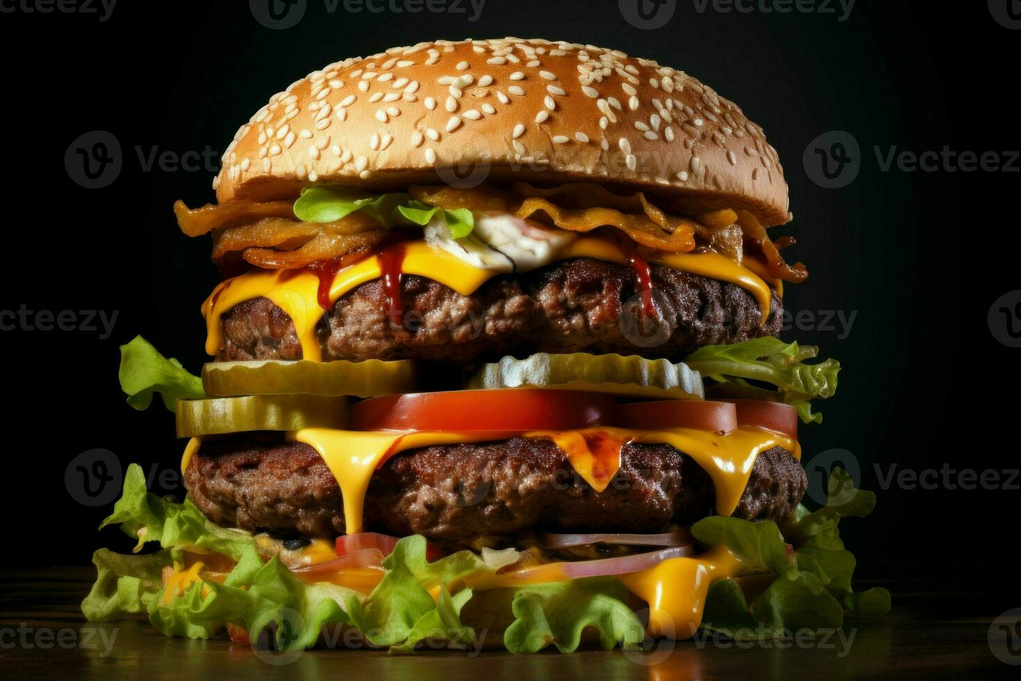 Tasty american burger food. Generate Ai photo