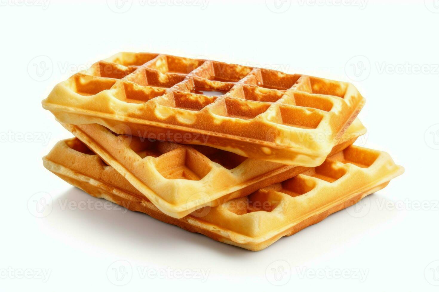 Delicious waffles from Belgium have been heat treated with sweetness. Generate Ai photo