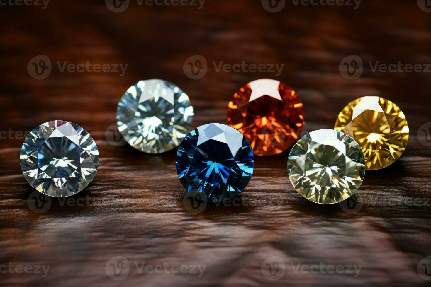 Vibrant Different colored diamonds. Generate Ai photo
