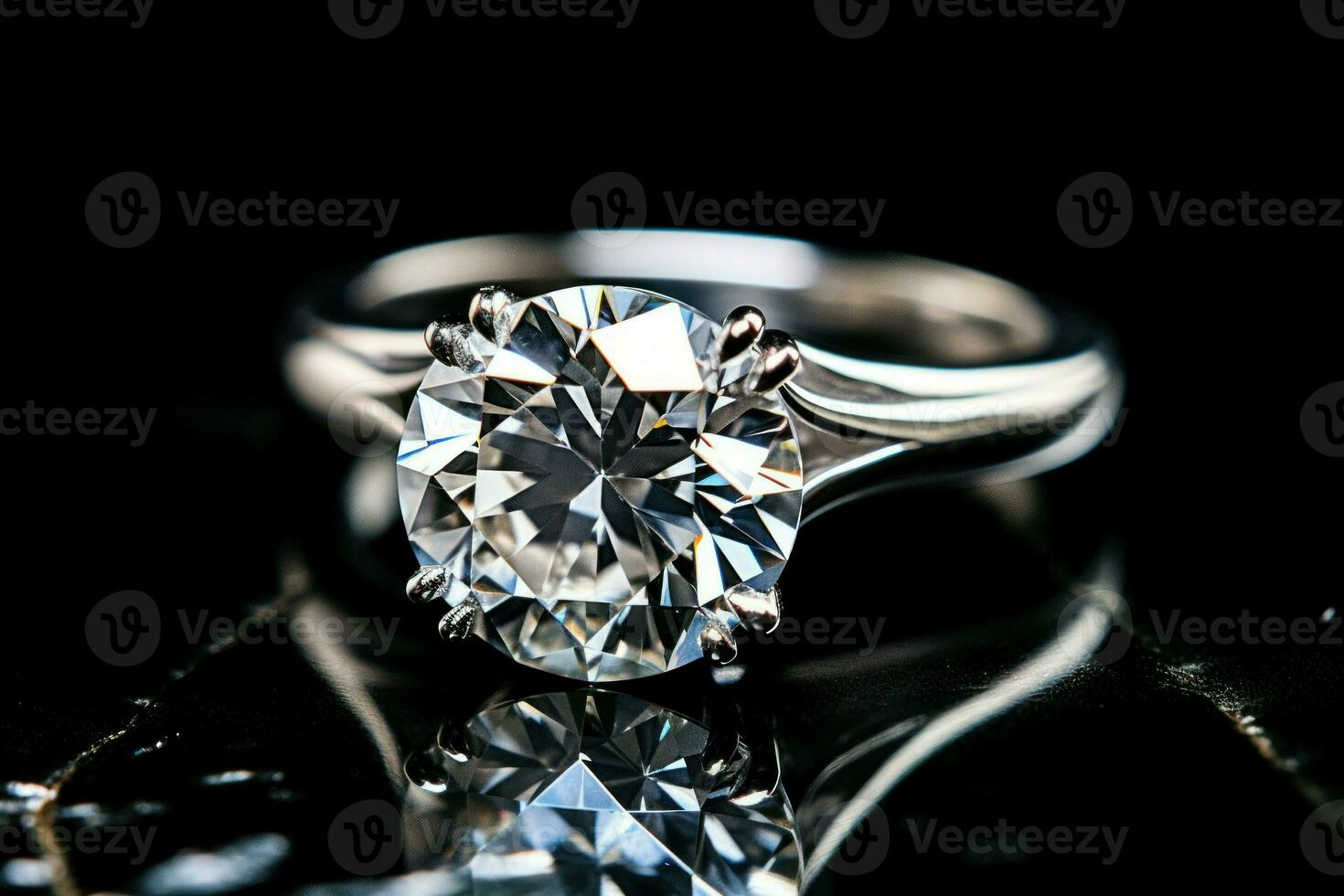 Elegant Diamond ring single. Generate Ai photo
