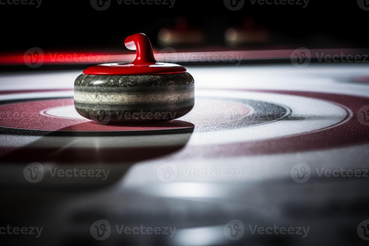 Curling sport closeup target. Generate Ai photo