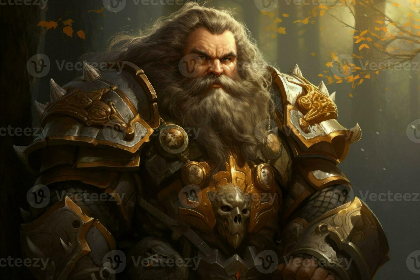 Dedicated Dwarf paladin man. Generate Ai photo