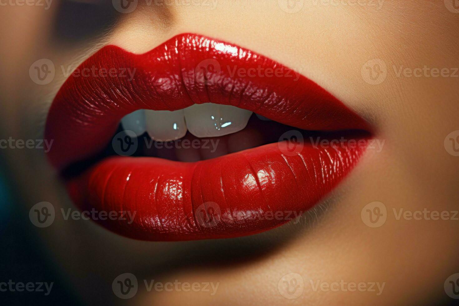 Captivating Beautiful female lips. Generate Ai photo