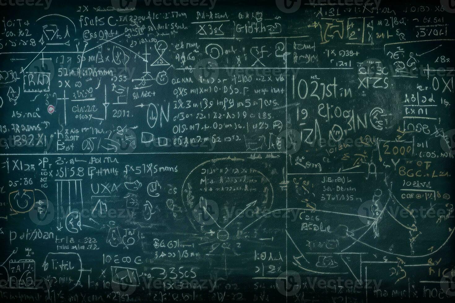 Blackboard scientific formulas. Generate Ai photo