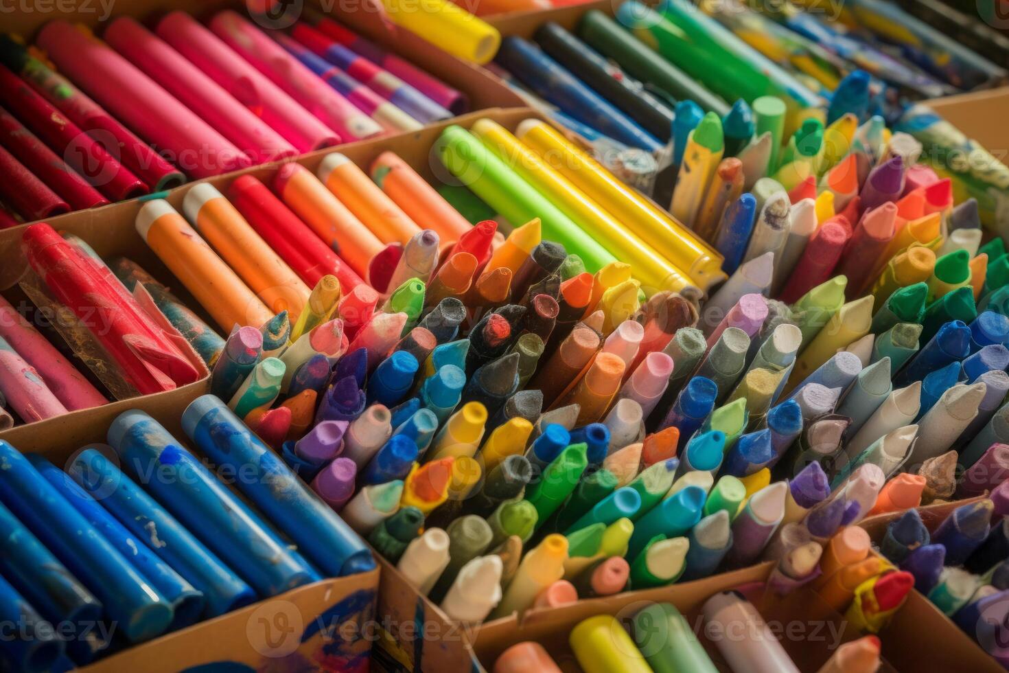 Colorful stack of soft oil pastel. Generate ai photo