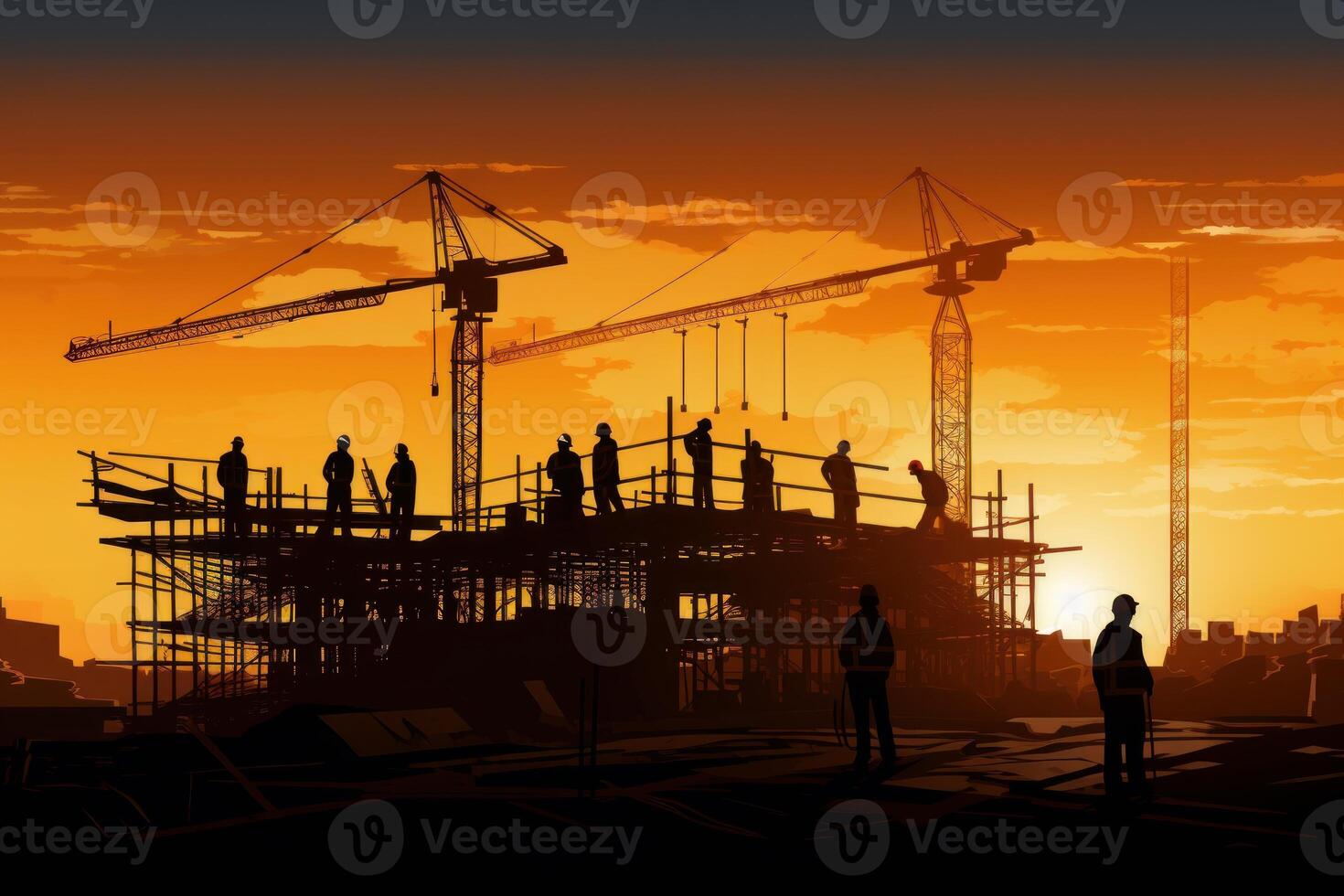 Physically strong Construction worker. Generate Ai 33120267 Stock Photo at Vecteezy