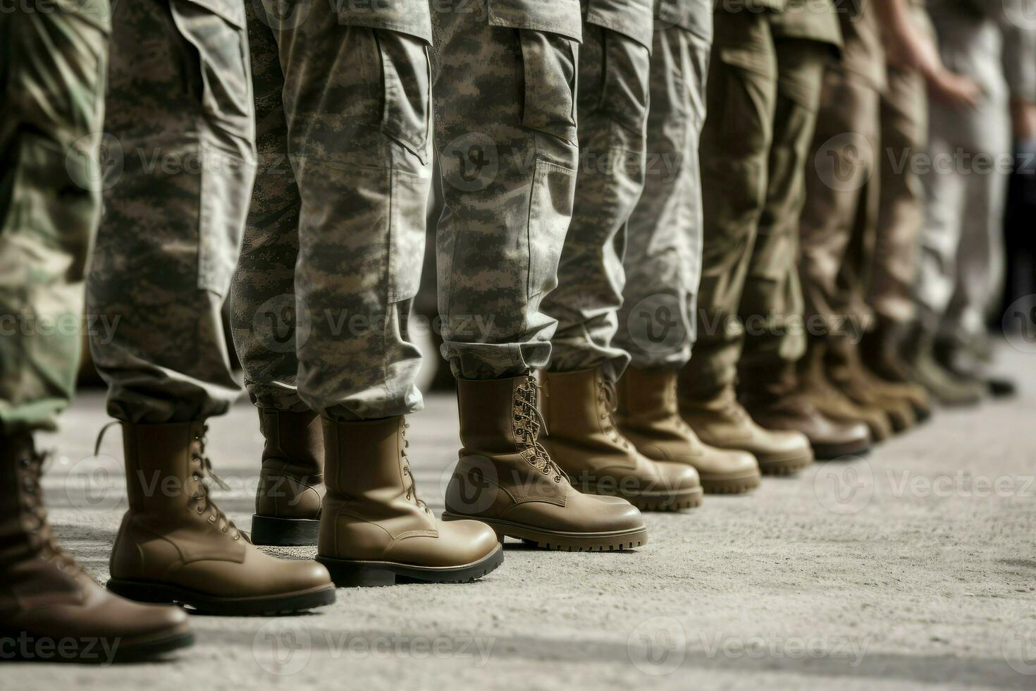 Soldiers legs boots military. Generate Ai photo