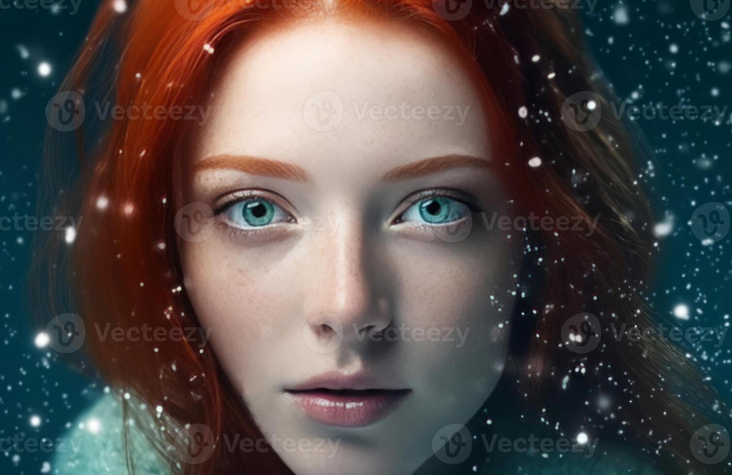 Red hair woman. Generate Ai photo