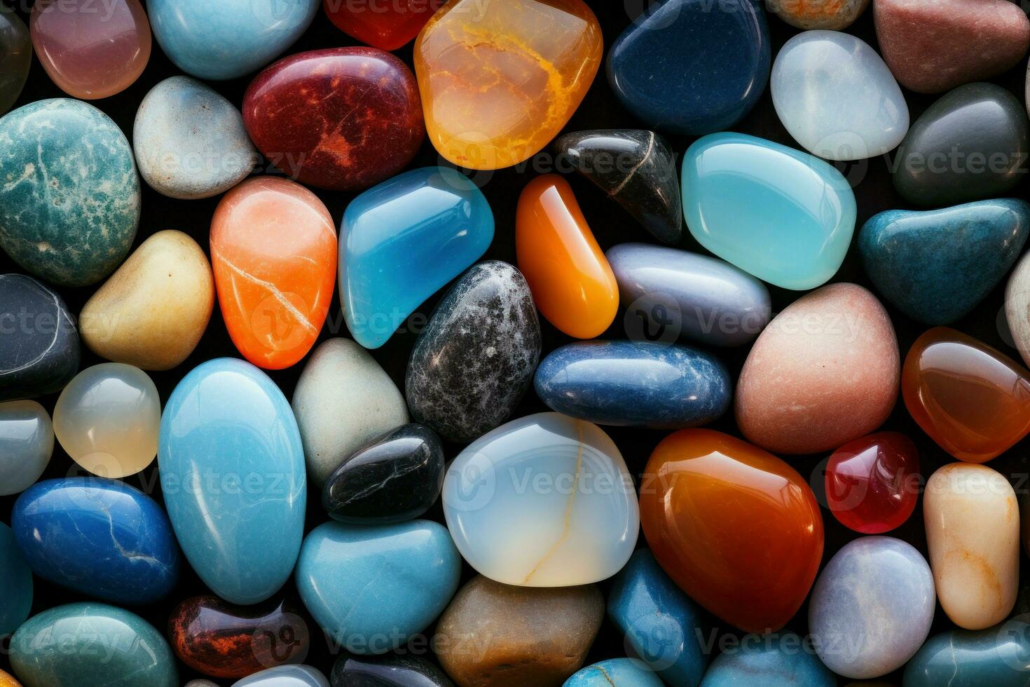 Radiant Colorful gemstones closeup. Generate Ai photo