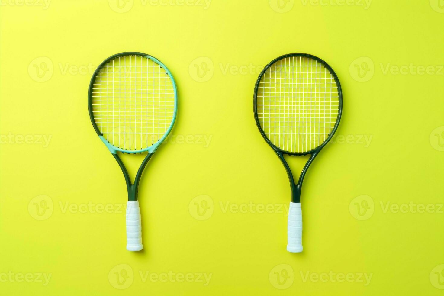 Corded tennis rackets. Generate Ai photo