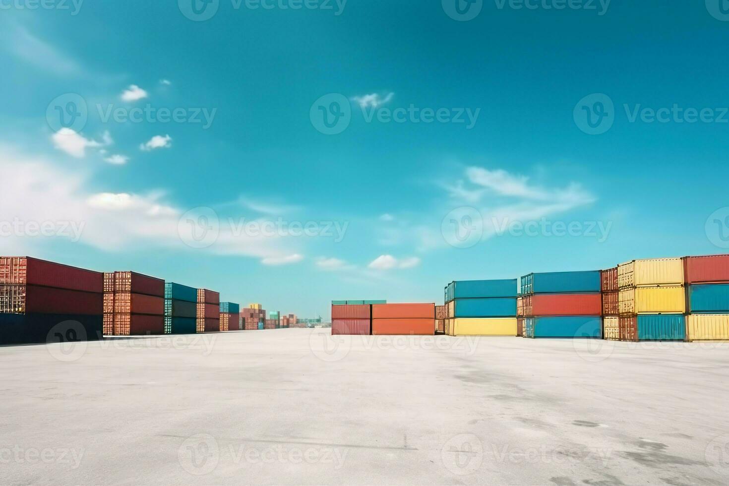 Container yard business. Generate Ai photo