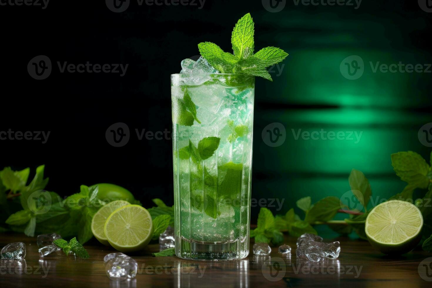 Refreshing Fresh mint mojito. Generate Ai photo