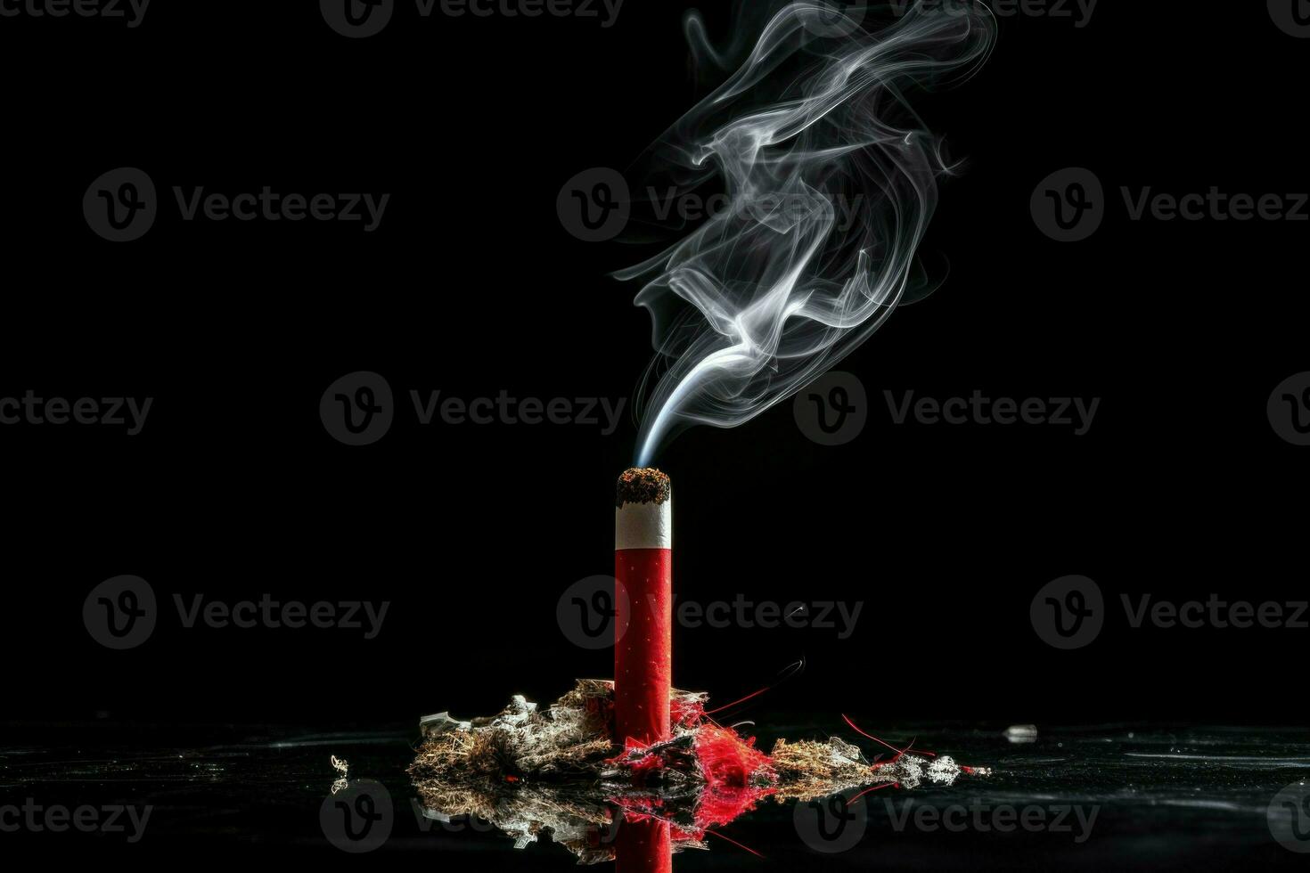 Concept stop smoking risk on black background. Generate Ai photo